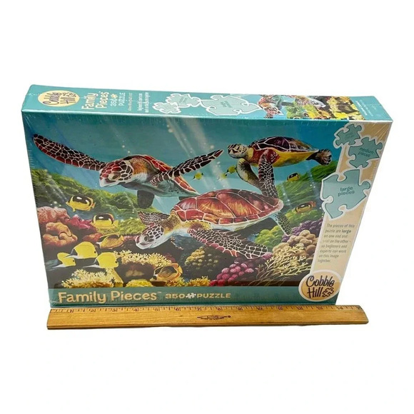 Cobble Hill Molokini Current Jig Saw Puzzle Family 350 Pieces Turtles New Sealed - Picture 7 of 8